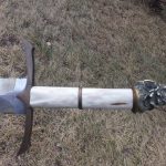 48in sword - caribou handle w wolf head A