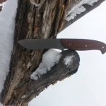 simple walnut handle o1 blade w leather sheath